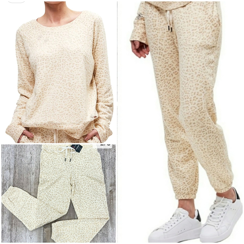 n:PHILANTHROPY Cream Leopard Print Sweatshirt & Joggers